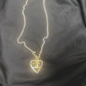Chanel Vintage Cc Heart Pendant with chain